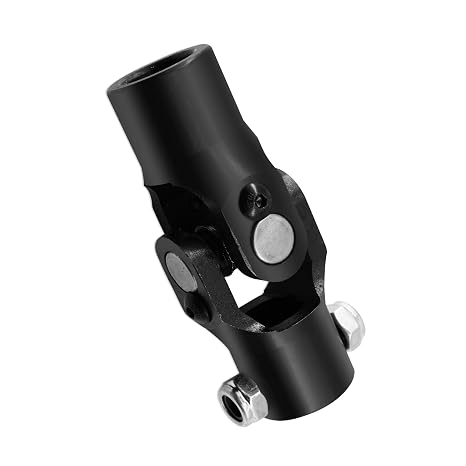 3/4 DD x 3/4 Round Black Steering Universal U Joint, Maximum Working Angle: 35 Degree, Total Length: 96mm (3-3/4")