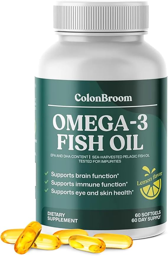 ColonBroom Omega 3 Fish Oil 2640mg, EPA & DHA, Lemon, 60 Softgels