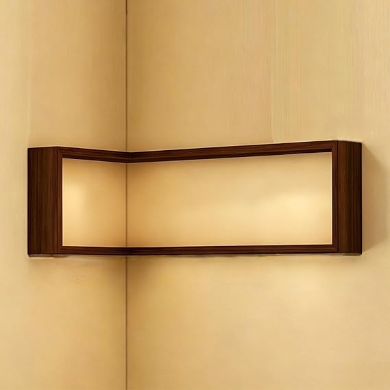 Floating Corner Shelves Wall Mounted, Sturdy MDF Wooden Corner Shelf for Home Organization, Apartment Essentials(Brown-1)