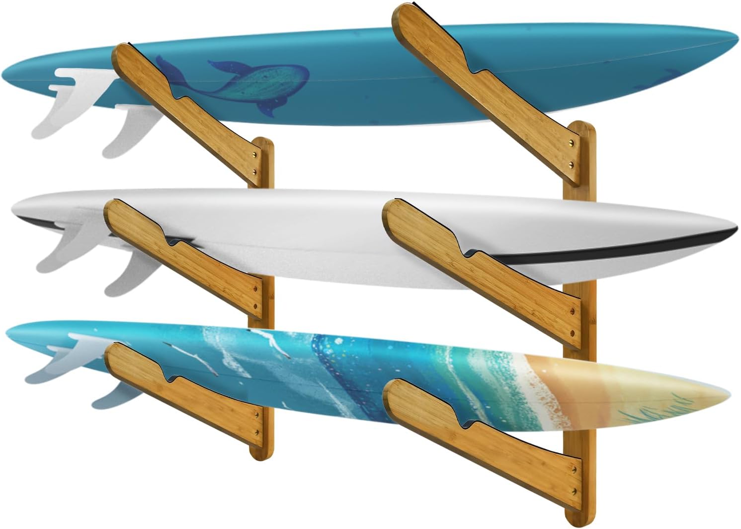 TWO STONES Surfboard Racks for The Wall, Surfboard Rack Hanger Works as a Shortboard, Skimboard & Longboard Hanger or Stand CJ-OT2202