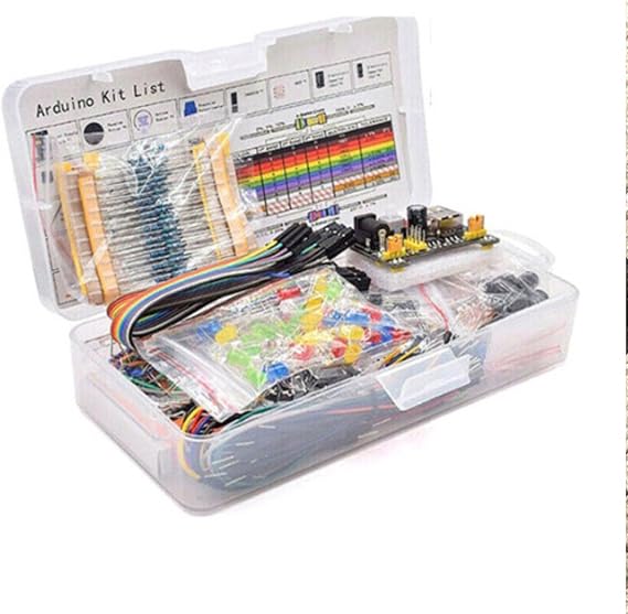 Compatible with Arduino UNO R3 Starter Kit, Electronics Components, Board, Sensors, LEDs, Breadboard, Jumper Wires,Power Supply,Resistors,keycaps