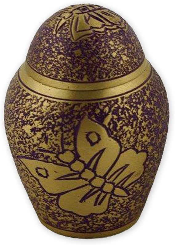 Beautiful Life Urns Purple Butterfly Keepsake Urn for Ashes - Small Size - NOT Intended for Full Cremation Ash Quantity