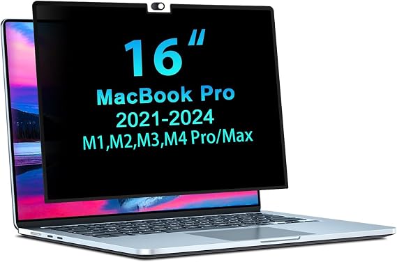STARY Privacy Filters MacBook Pro 16 2021-2023 A2485/A2780/A2991 M1/M2/M3abnehmbar Anti-Blaulicht BlendschutzMacBook Pro 16 Zoll SichtschutzPrivacy Screen Blickschutzfolie