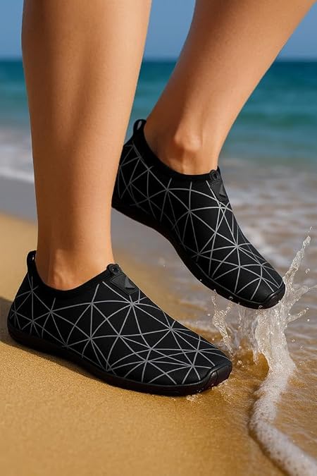 Prism Black White Sea Shoes,Beach Shoes,Pool Shoes,Flexible Design