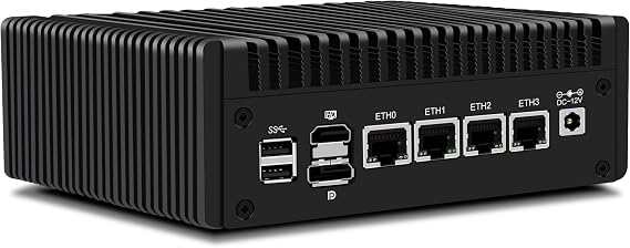 CWWK Mini PC N150 (Upgraded N100) Firewall Appliance, OPNsense Mini Computer with 4 Port i226-V 2.5GbE LAN, F4 Fanless Micro PC NO RAM/SSD/OS, PCIe3.0 x4, Dual 4K Display, TF