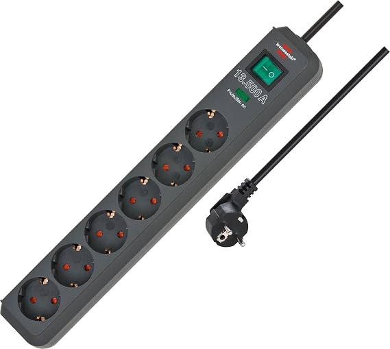 Brennenstuhl Eco-Line multi-socket, high voltage protected, Gray, 1159700015