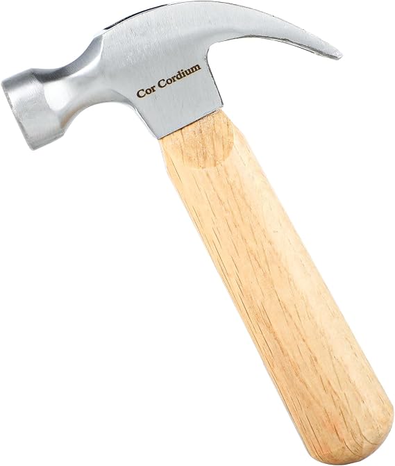 Klauenhammer mit Holzgriff und Stahlkopf 227 g kleiner Hammer für Haus und Heimwerker