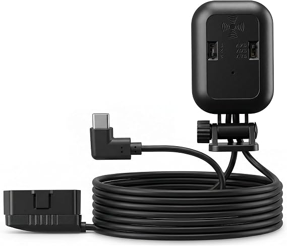 OBD Power Cable USB C for Dash Camera,OBD2 to USB C Adapter Hardwire Kit with Low Voltage Protection(11.8V/11.6V/11.4V) with 2 Modes Switch, Acc Detection, Plug and Play Continuous Recording