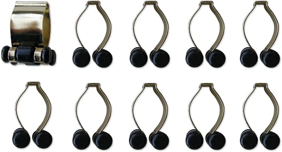 Pool Cue Billiard Stick Rack Clip with Brass Finish (10-Count)
