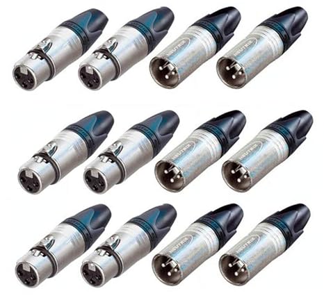 Neutrik 6 NC3MXX & 6 NC3FXX 3 Pin Male & Female XLR Cable Mic Connector c