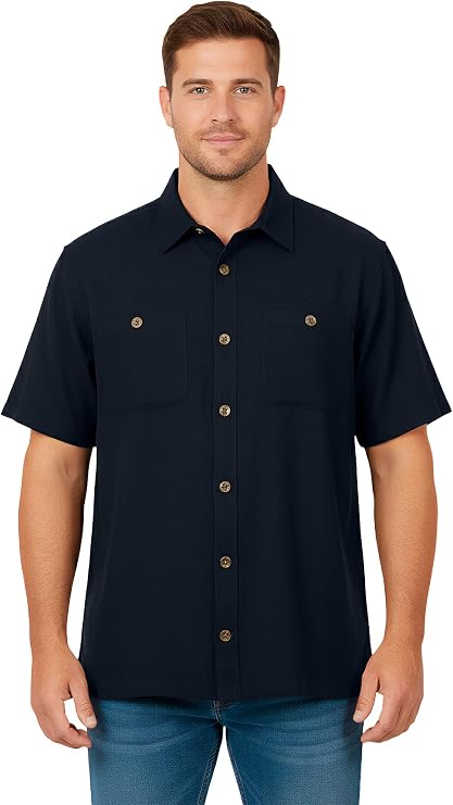 KingSize Short-Sleeve Linen Shirt