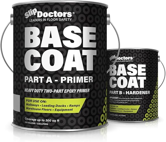 Base Coat 2k Epoxy Primer Paint: High-Performance Protection for Garages, Warehouses, and More Light Gray, 1 Gallon, 300 sq ft. (1-Kit-Pack)
