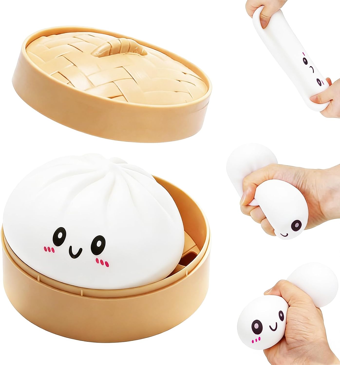Dumpling Squishies Toy, 2026 New Giant Glitter Dumpling, Colorful Dumplings Stress Balls Fidget Sensory Toy,Squeeze Dough Ball Stress Relief Hand Toys(white)