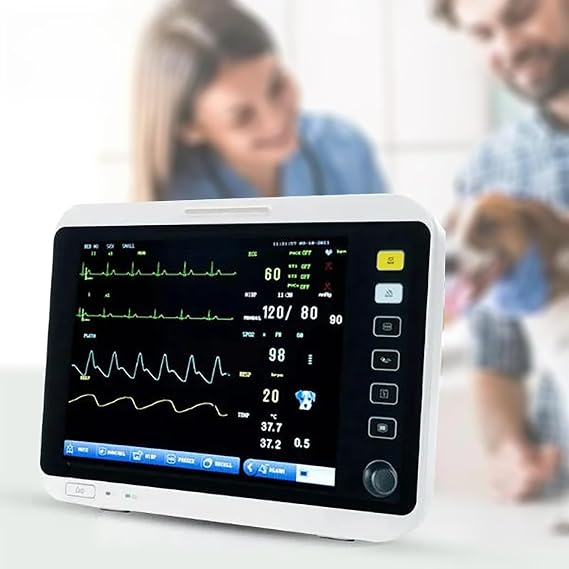 12" Veterinary Multi-Parameter Monitor,Pet Monitor,Multiple Operating Modes,Low-Power Design,For Dog, Cat And Small Animals