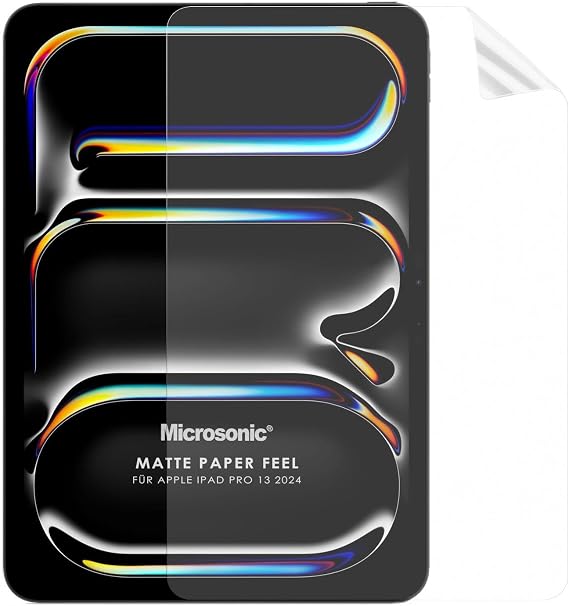 Microsonic Apple iPad Pro 13 2025 (A3360-A3361) Paper Feel Kağıt Dokulu Mat Ekran Koruyucu [iPad Pro 13 2025 ile Uyumlu Ekran Koruyucu - Şeffaf]