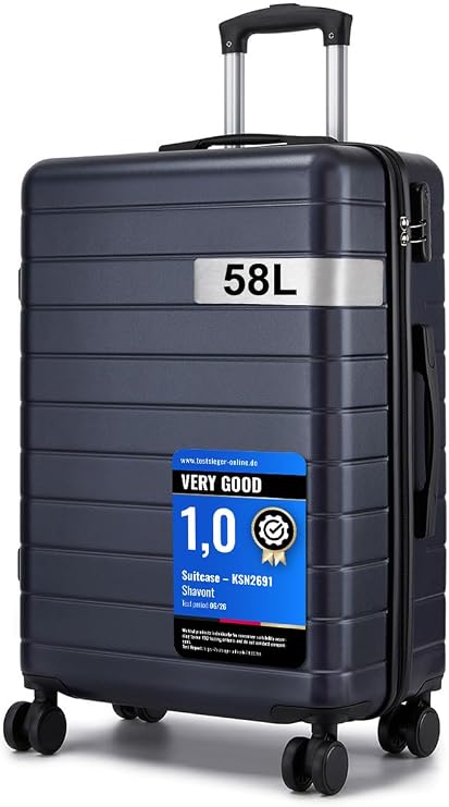 Medium Suitcase 24 Inch Lightweight ABS Hard Shell Luggage (Navy)