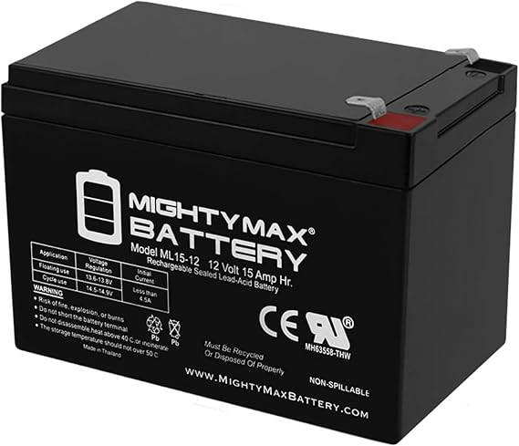 Mighty Max Battery 12V 15AH F2 SLA Battery for Goal Zero YETI 150 Solar Generator