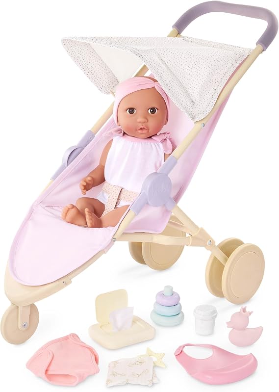 LullaBaby Baby Doll Stroller Set with 14-Inch Doll and Accessories, Playset