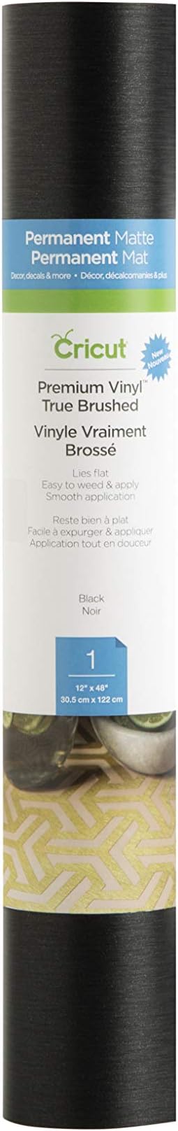 Cricut PVP True Brushed Black 12X48 Permanent Vinyl,