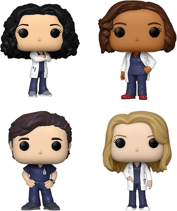 Funko Pop! Greys Anatomy Set of 4: Meredith Grey, Derek Shepherd, Dr. Bailey and Cristina Yang