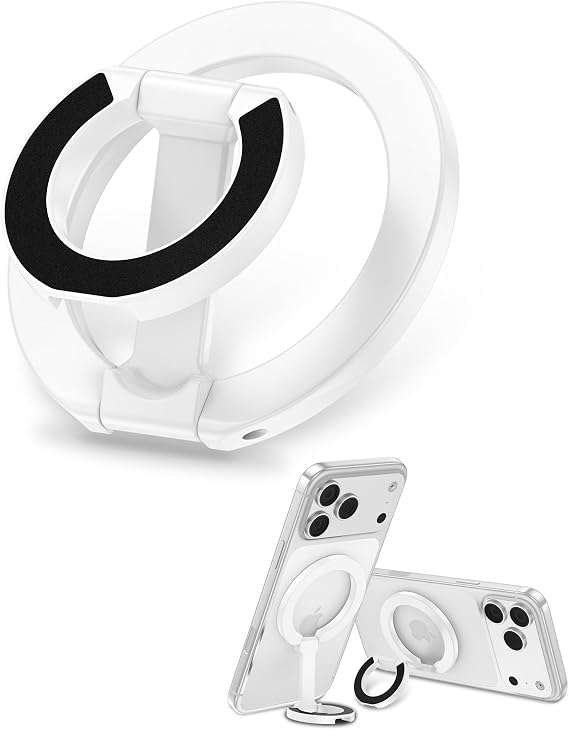 Magnetic Phone Ring Holder for iPhone 17 Pro Max/17Pro/Air/17/16 Pro/15/14 | MagSafe Finger Grip Kickstand, 360Adjustable Two-Sided Magnetic Cellphone Loop for Magnet Car Mount Stand for Galaxy, Pixel