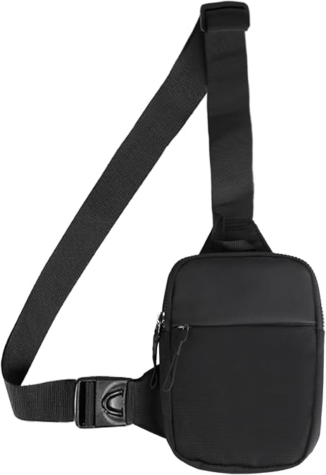 Black Sling Crossbody Chest Shoulder Bag Small Backpack