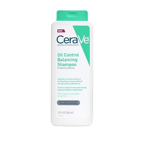 CeraVe Oil Control Shampoo, Clarifying Shampoo with Hyaluronic Acid, 12oz