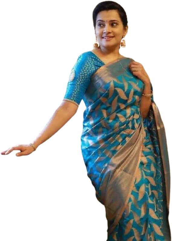 Women's Jacquard Silk Saree with Unstitched Blouse Piece