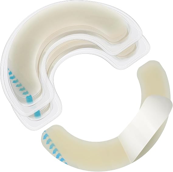 Siifert 20 Pcs Ostomy Barrier Strips Hydrocolloid Ostomy Supplies Adhesive Colostomy Supplies Elastic Barrier Strips for Colostomy Bags Curved Ileostomy Tape for Stoma Urostomy Bag (Beige)