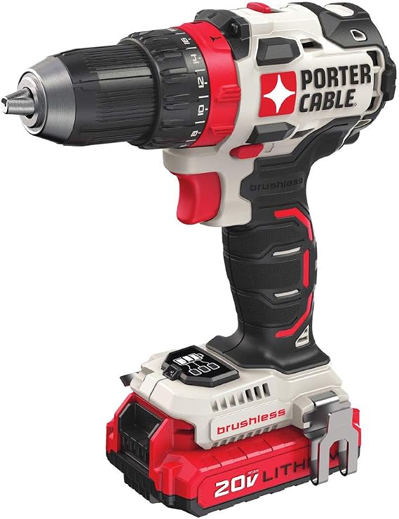 PORTER-CABLE 20V MAX Cordless Drill Driver Kit with 2 Batteries and Charger, 1/2 Inch (PCCK607LB)