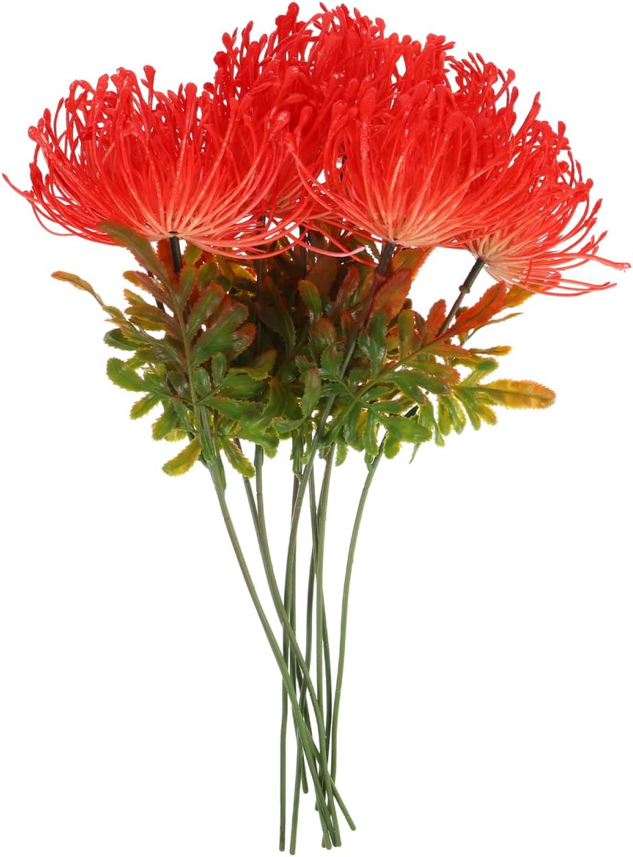 Alipis 10PCS Red Spider Lily Bulbs: 13" Lycoris Radiata Artificial Flowers - Faux Spider Lily Bouquet for Wedding Party Table Centerpieces Home Decor
