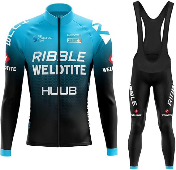 ARMERI Cycling Jersey, Men's, Long Sleeve, Top and Bottom Set, Sweat Absorbent, Quick Drying, Breathable, Spring Clothing, Cycle Pants, Padded, Bicycle Jersey, Anti-Slip, Elastic, Bicycle Wear, Road Bike Jersey, Autumn, Outdoor, L