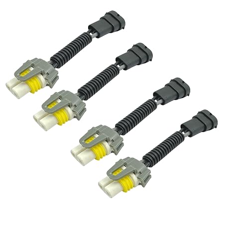 4Pcs H11/H9/H8 Male Female to H11 Female Ceramic Bulb Socket Headlight Adapter Connector Wiring Harness Light Fog Use