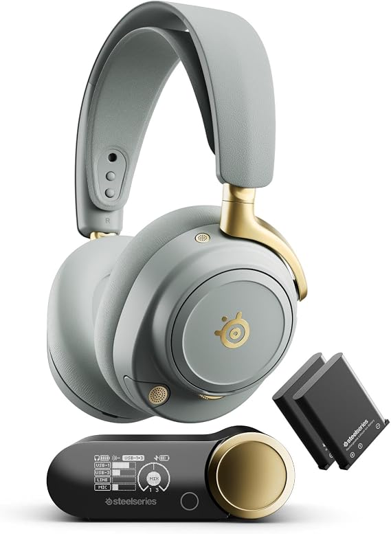 SteelSeries Arctis Nova Elite Hi-Res Wireless Gaming Headset - Sage Gold