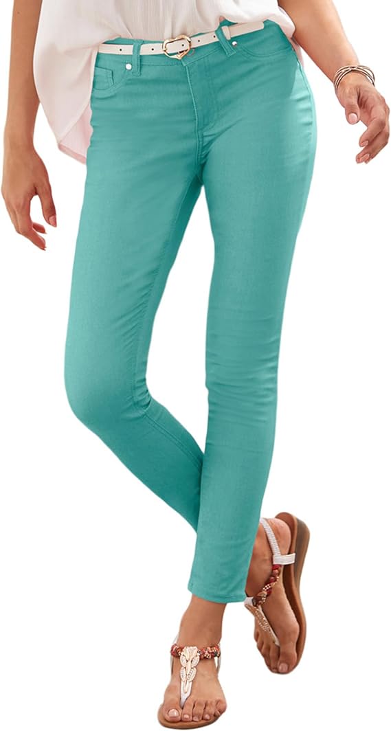 LASCANA Women's Skinny Leg Cropped Pants