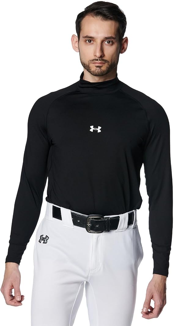 Under Armour 野球ベースレイヤーUAヒートギア コンフォート フィッティド ロングスリーブ モックネック シャツメンズ