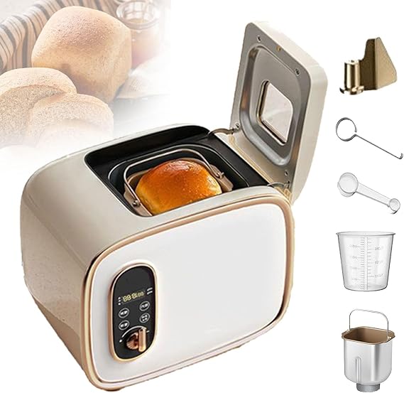 Smart Bread Maker 1.32 lbs, 13-in-1 Automatic Bread Maker, Stainless Steel, with Ceramic Pot, 15-Hour Timer and 1-Hour Keep Warm