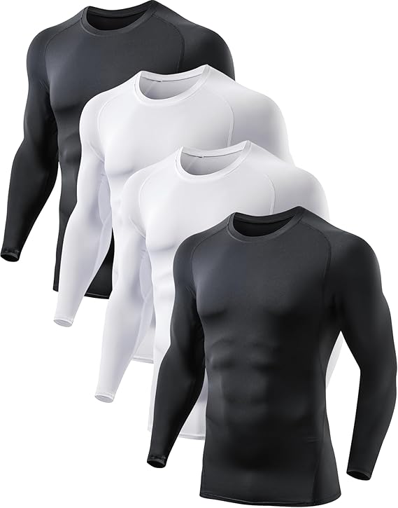 TELALEO Men's Compression Shirt Long Sleeve T Shirt Undershirt Baselayer