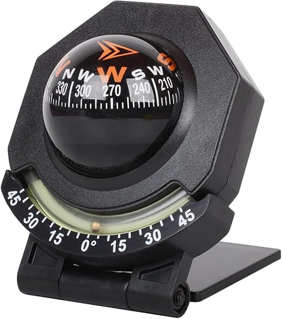 Car Compass Ball Dash Mount Adjustable Compass Balls with Bottom Stick, Navigation Hiking Direction Pointing Guide Compasses Balls for Marine Boat Truck Car Accessories Automotive Compasses Ball