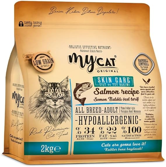 MyCat Original Az Tahıllı Skin Care Somon Balıklı Yetişkin Kedi Maması 2kg