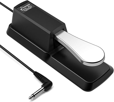 Donner Sustain Pedal for Keyboard, Universal Piano Sustain Pedal with Polarity Switch for All Brands Electronic Keyboards, Digital Pianos, MIDI Keyboards/CControllers, Synthesizer,-DSP-001