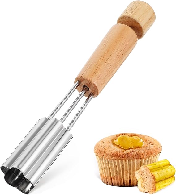 Oruola Cupcake Corer Tool - Stainless Steel Cupcake Hole Punch for Filling, Durable Cupcakes Filler Tool with Flower Design for Baking Accessories