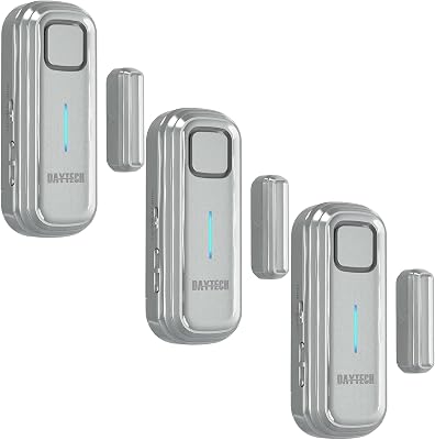 Daytech Refrigerator & Freezer Door Alarm - 1-4 Minute Adjustable Delay, 0-120dB Alarm, 3-Pack for Home, Supermarket & Business Grey