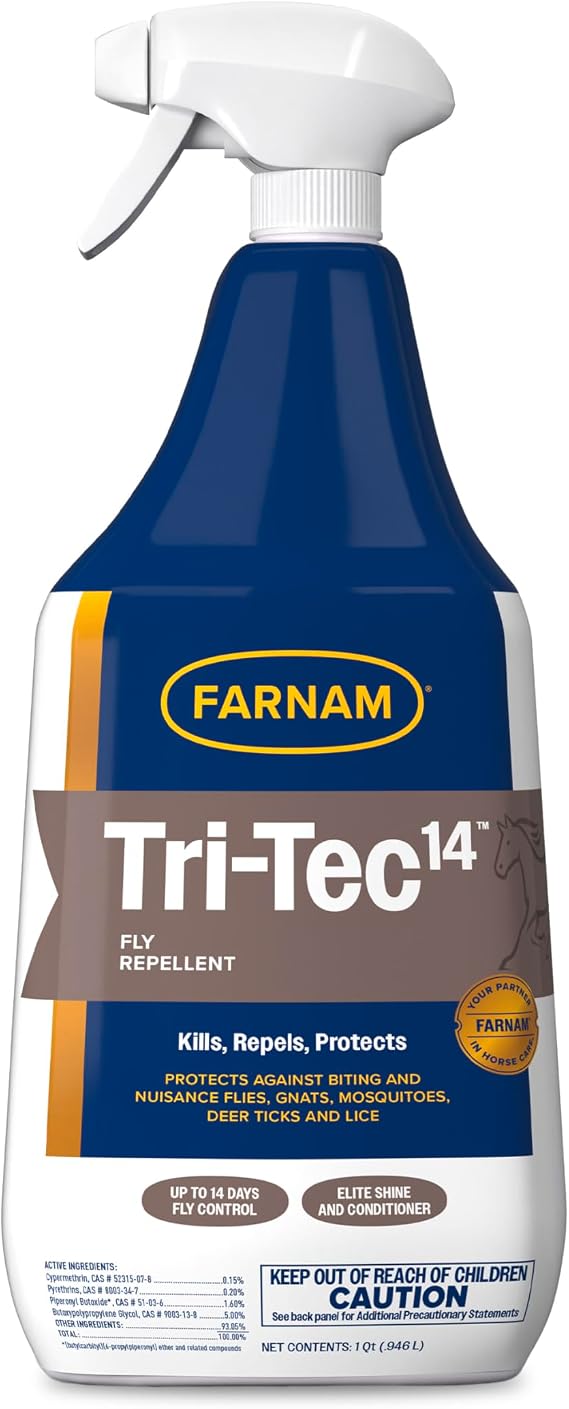 Farnam Tri-Tec 14 Fly Spray for Horses, Protects for Up to 14 Days, 32 oz