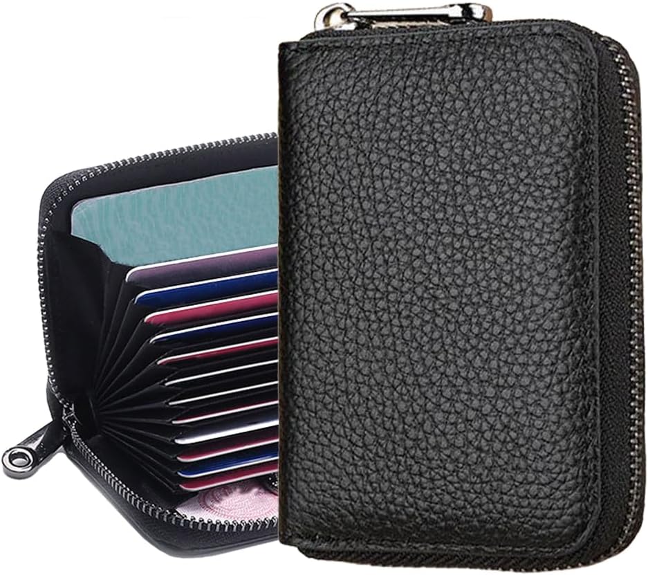 for TANGEM Wallet Case, Protection Zipper Leather Storage Carrying Case with 9 Card Holder Slots Compatible for TANGEM/Arculus/Cryptnox/Ellipal Secure Crypto Cold Storage Wallet