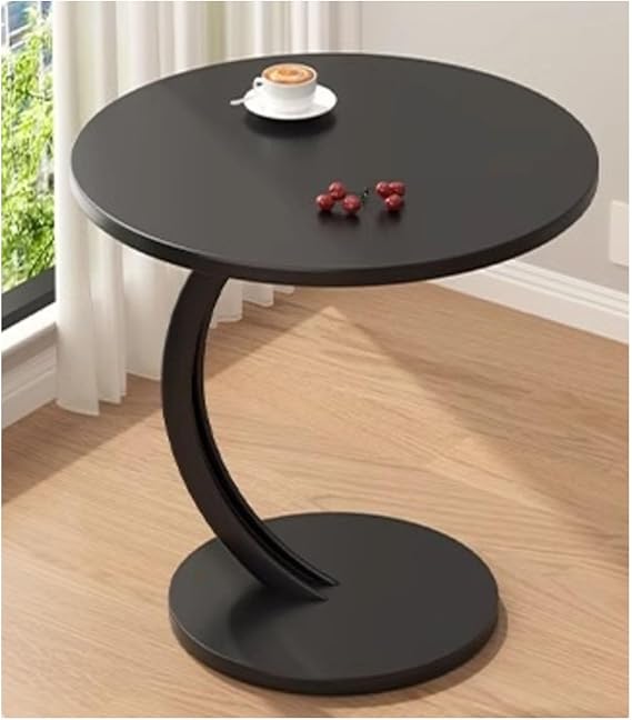 End Table Small Side Tables Mesa Auxiliar Side Table Living Room Round bedside table easy to assemble compact lightweight takes up little space and saves space(Black)