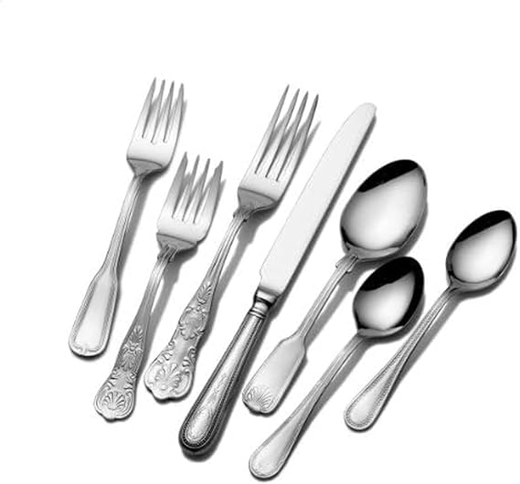 Towle T7490090 Hotel 90-Piece 18/10 Stainless Steel Flatware Set, Service for 12 | Mirror-Bright Finish with Balanced Weight & Smooth Edges - Service for 12 in Hotels, Catering & Home Dining