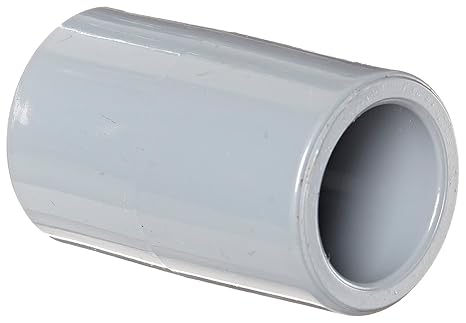 CPVC Pipe Fitting, Coupling, Schedule 80, Gray, 1/2" Slip Socket