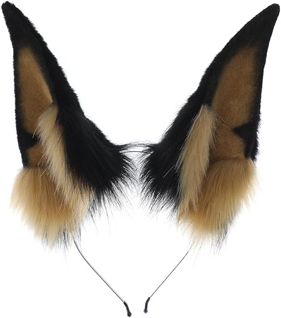 Faylay Furry Handmade Rabbit/Wolf/Fox Ear Headband Cosplay Hair Simulated fluffy Fox Ear Headband Accessorie for Man/Women