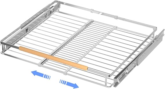 Expandable Pull Out Cabinet Organizer, Heavy Duty Slide Out Pantry Storage Shelves, Sliding Drawer Organizer Rack for Kitchen Cabinets, Under Sink, Home, 41.4~66.8 x 43.9 cm